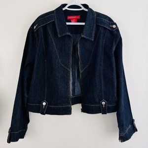Goddess Dark Wash Stretchy Plus Size Denim Jacket ~ Size 22